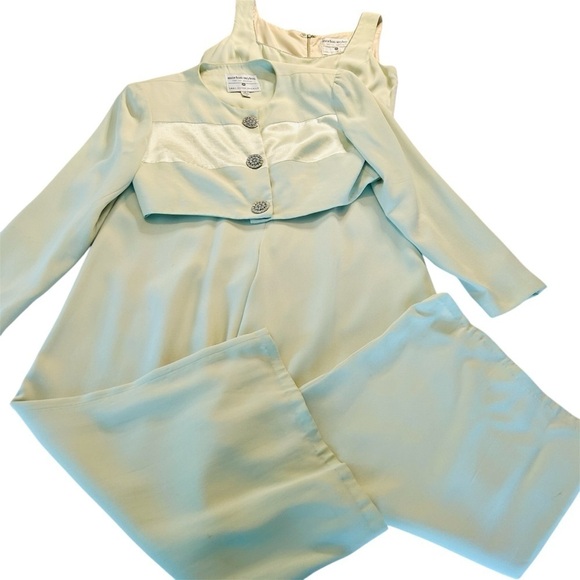Vintage 70s Mint Green Jumpsuit & Jacket Saks Fifth Ave - Picture 3 of 17